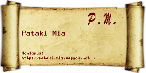 Pataki Mia névjegykártya